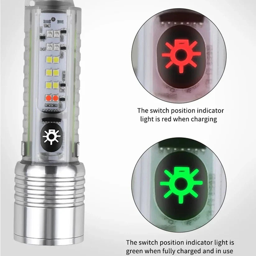 Helius Long Range 30W LED White Zoom Transparent Fluorescent Flashlight