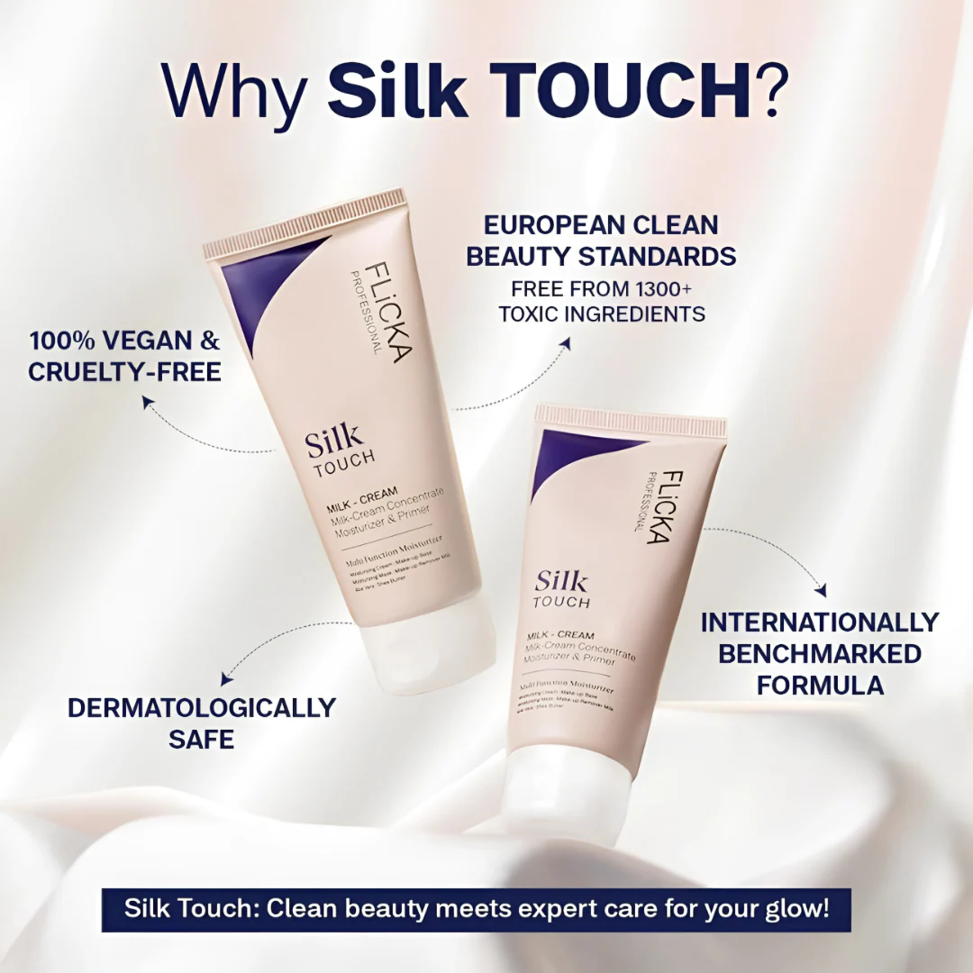 Flicka Silk Touch 3-in-1 Face Moisturizer & Primer | Hydrating, Lightweight, Pore-Minimizin
