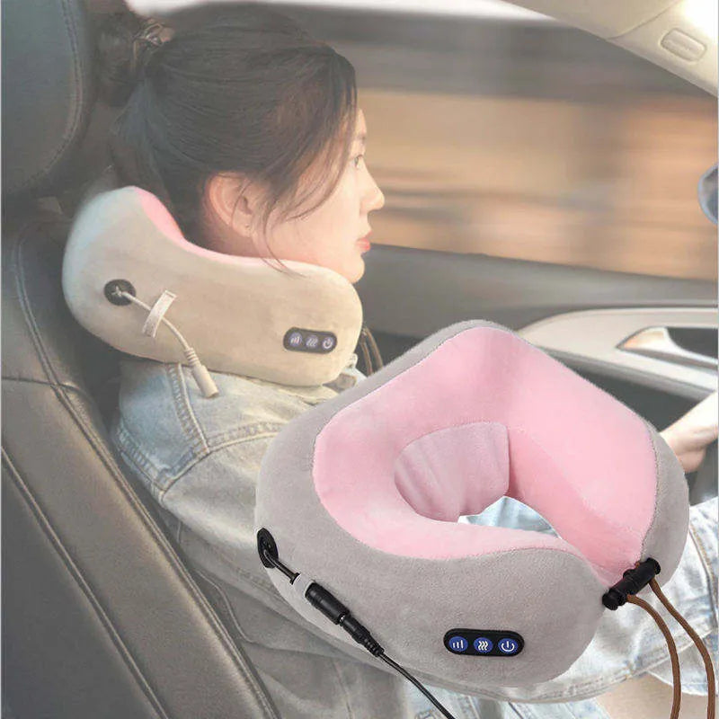 Neck & Shoulder Massager with Heat – Portable Memory Foam Massage Pillow