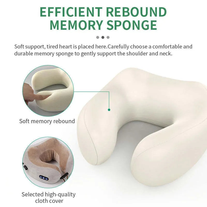 Neck & Shoulder Massager with Heat – Portable Memory Foam Massage Pillow